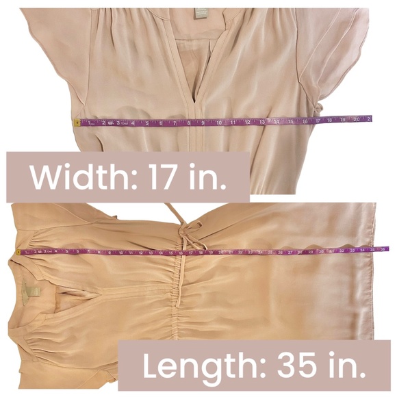 H&M Powder Pink V-Neck Short Sleeve Flounce Dress Women’s Small - Picture 6 of 6